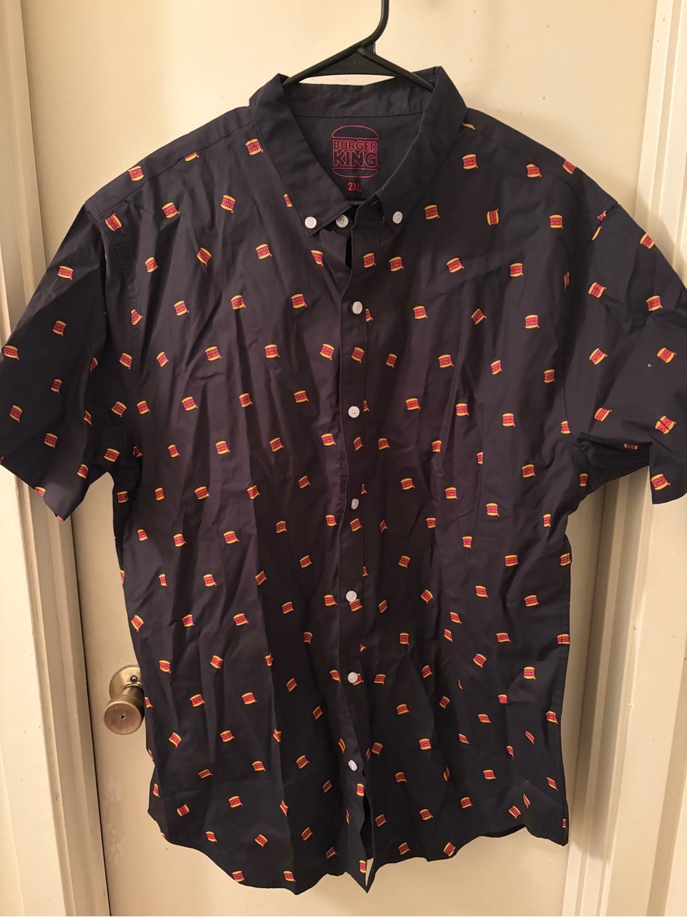 Men’s Burger King Short-Sleeve Button-Up Shirt